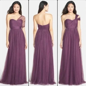 Jenny Yoo Annabelle Bridesmaid Dress in Raisin Deep Purple Convertible Tulle